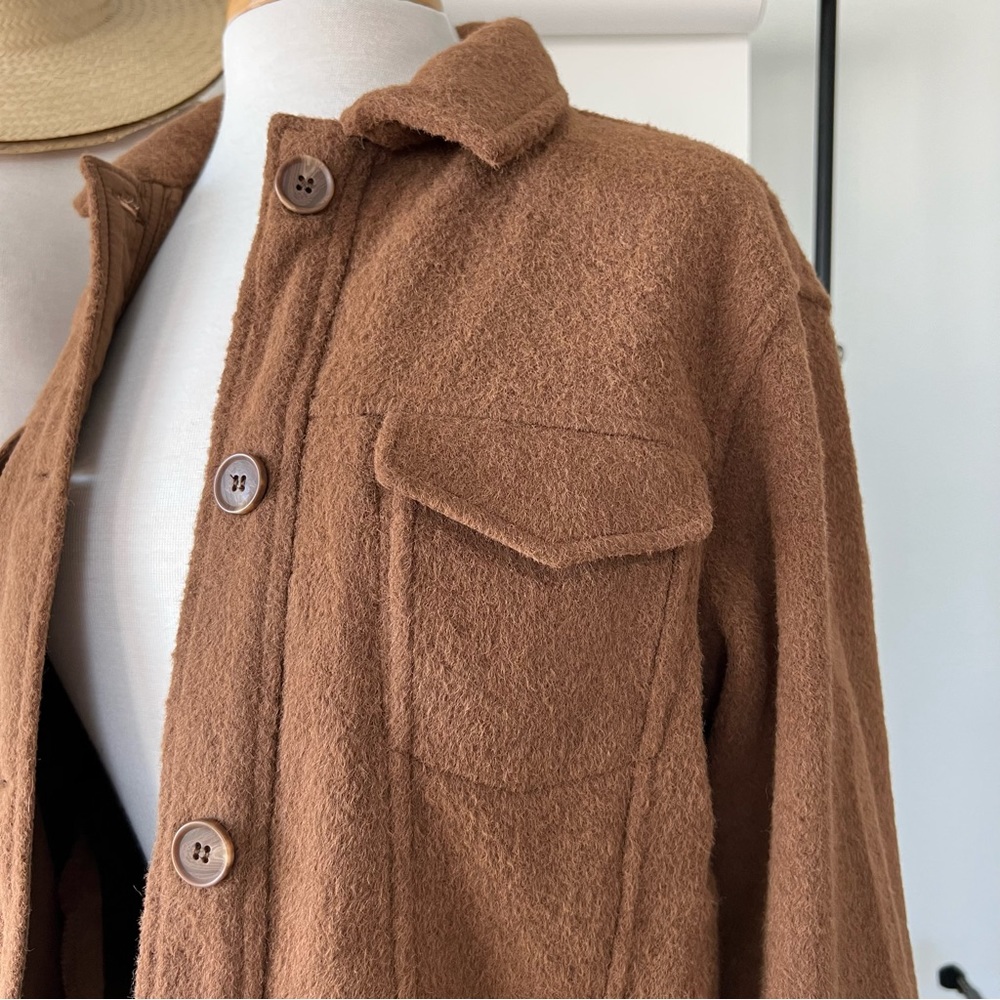 Brown Fleece Shacket - Picture 4 of 4